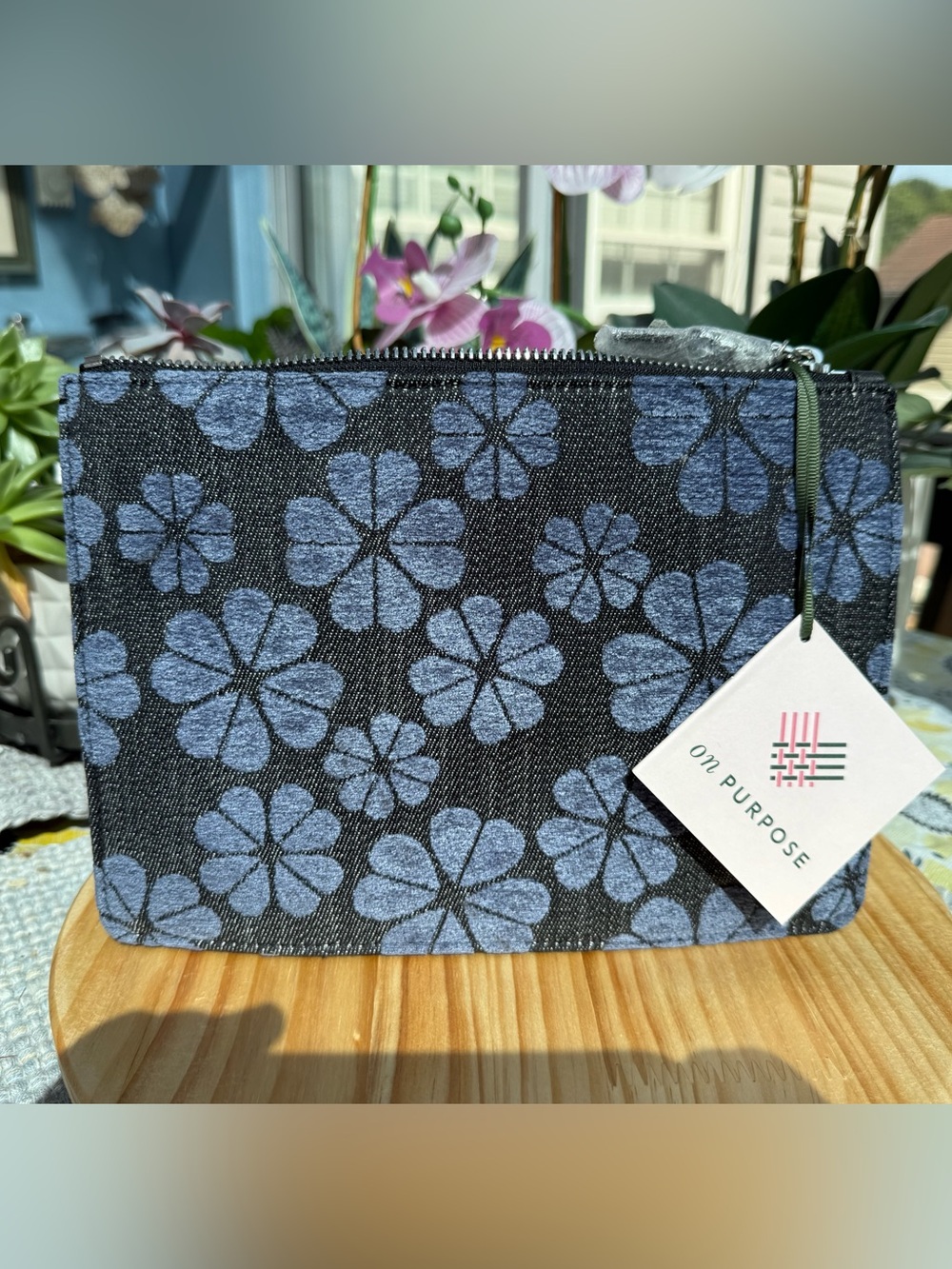 NWT Kate Spade Blue Denim Floral Crossbody / Clutch